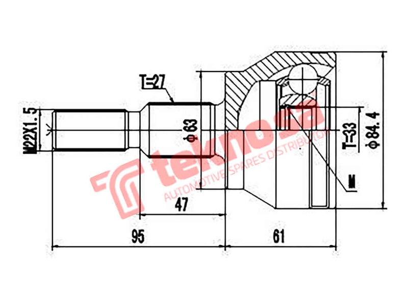 Outer Cv Joint Ford Focus Mk3 1.0 Ecoboost Torneo 1.0 Eb 1.6 Fd30