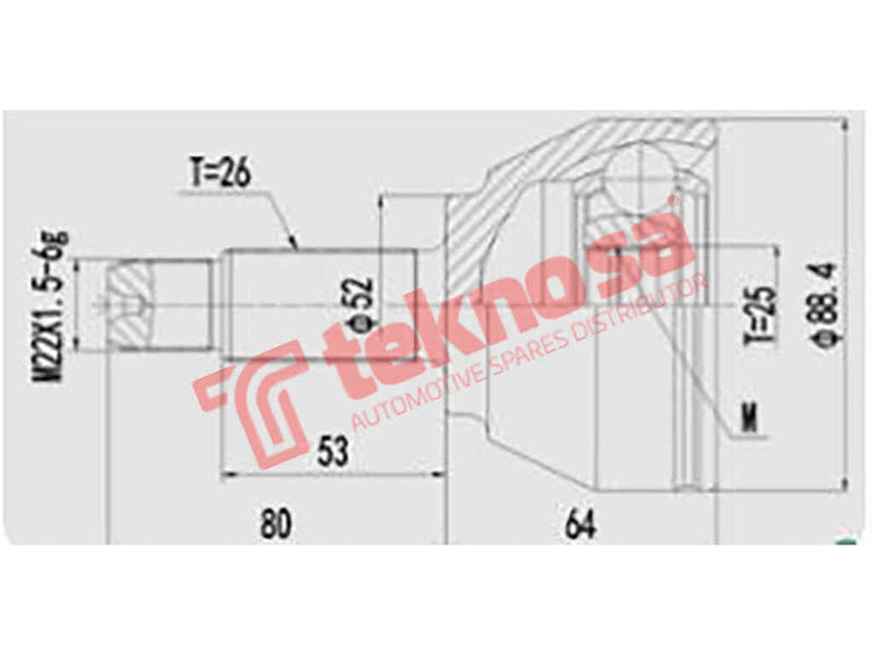 Outer Cv Joint Mini Countryman 2010- 1,6 Cooper S Paceman 2012- F