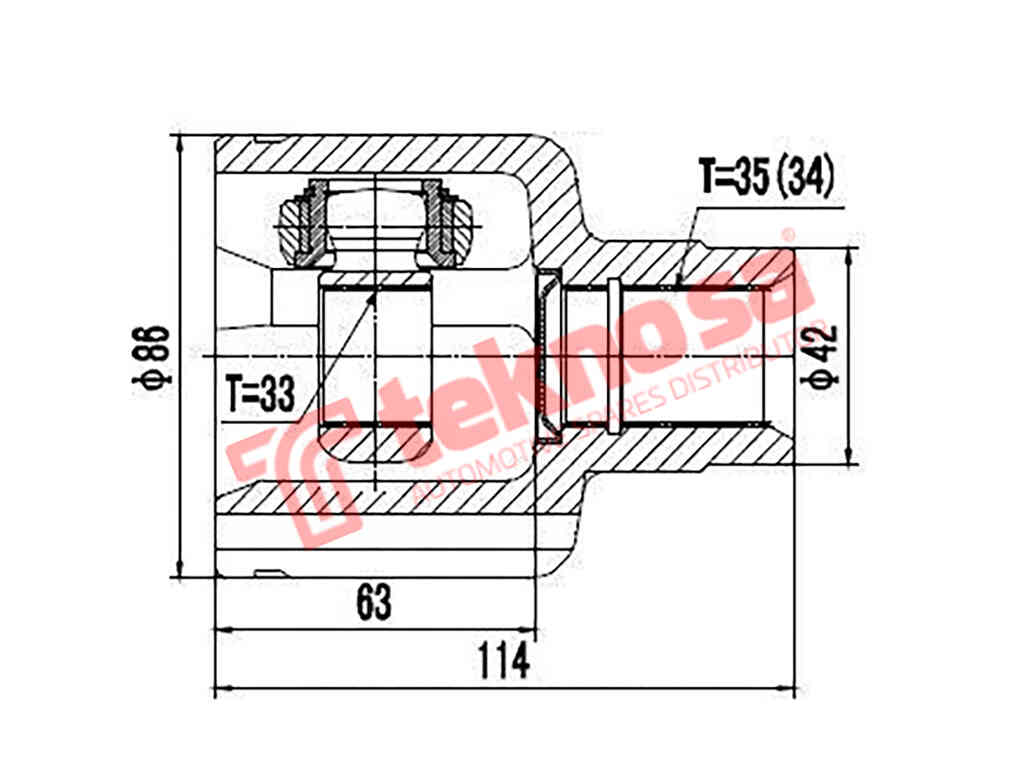 Outer Cv Joint Ford Mondeo Mk I,Ii,Iii 2.0,2.5,3.0 (1996-2007)