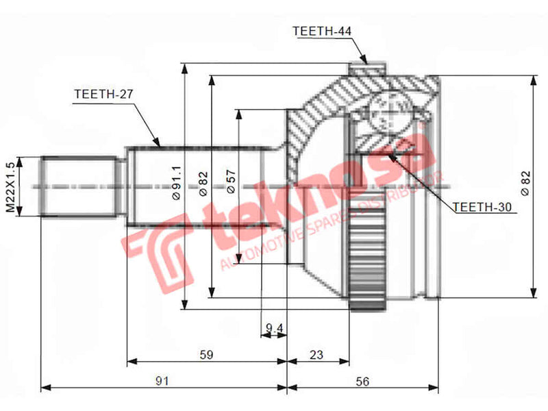Fd5022A Outer Cv Joint Ford Mondeo 1.8I Lx Mondeo 2.0Clx Zetec 19