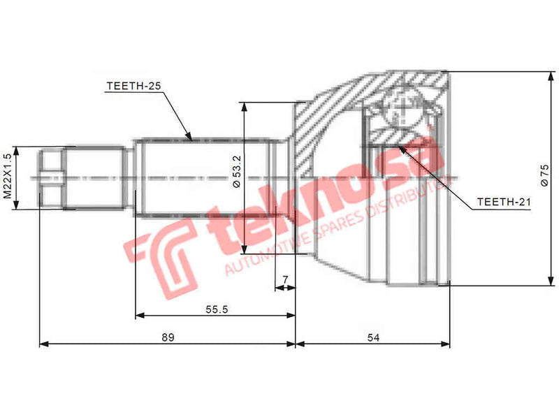 Fd5718 Outer Cv Joint Ford Fiesta 2 1.4I 1.6I Ikon 1.3I 1.6I Bant