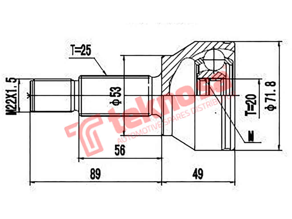 Fd5749 Outer Cv Joint Ford Fiesta 2 1.6Tdci Figo 1.4I,1.4Tdci Iko