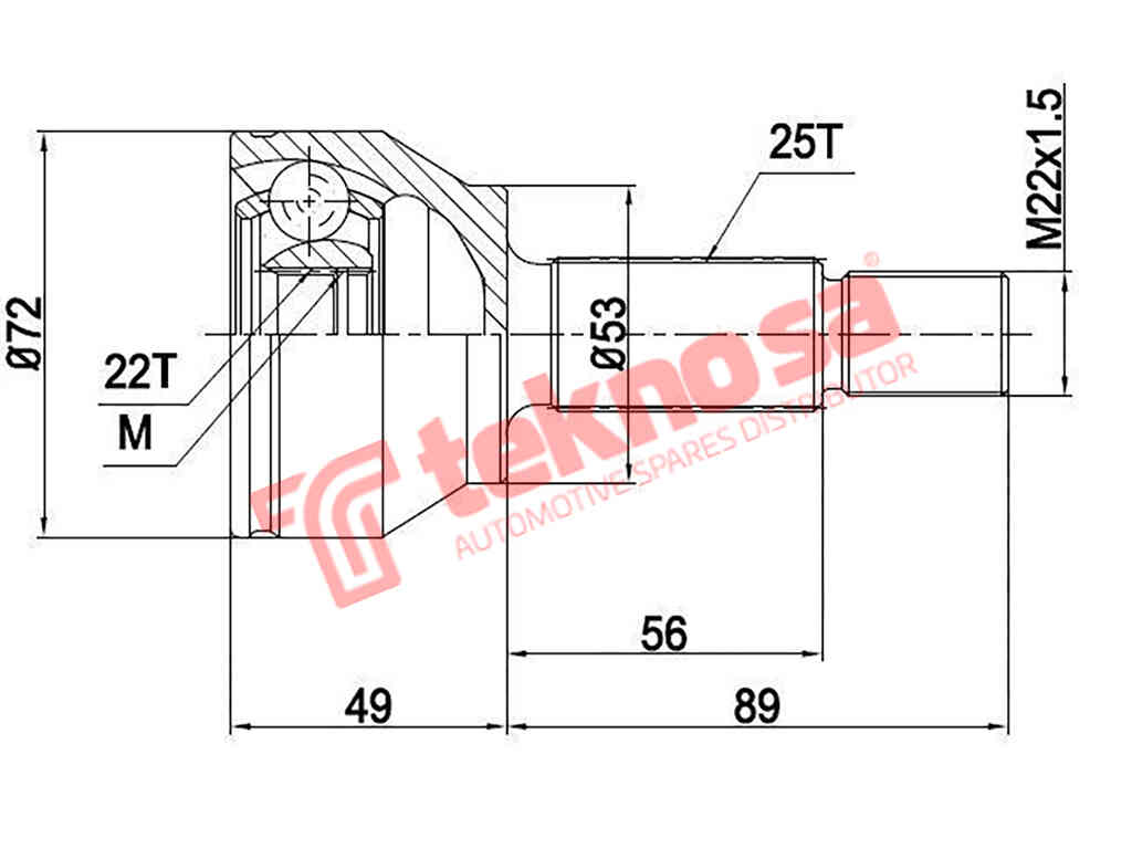 Fd5987 Outer Cv Joint Ford Fiesta 1 1600Rsi Sport Fiesta 2 1.3I 1