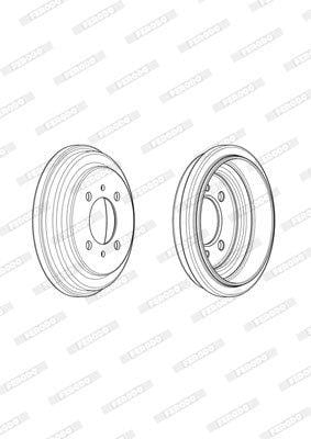 I-Brake Drum Rear Nissan Sentra Saber 140I,160I,160Sti Single (Ferodo Fdr329042)