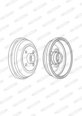 Remtrommel Agter Opel Corsa 1.3/ 1.4,1.7Dti Enkel (Ferodo Fdr329206)