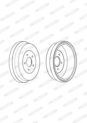 Brake Drum Rear Toyota Hiace/ Hilux Single (Ferodo Fdr329734)