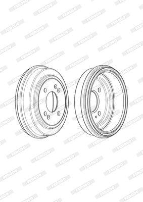 Brake Drum Rear Hyundai Getz 1.3,1.4,1.6 G4Ee,G4Ed Single (Ferodo Fdr329776)