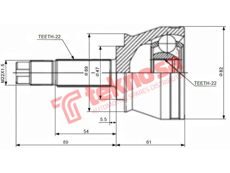 Fi5730 Outer Cv Joint Fiat Strada 1.2 El 1.4 178B7 178F3 2005-201