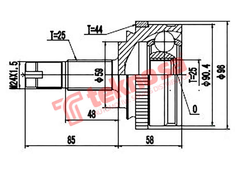 Outer Cv Joint Alfa 156 2.0 Twin Spark Ar32.301 1997-2002 Fi5732A