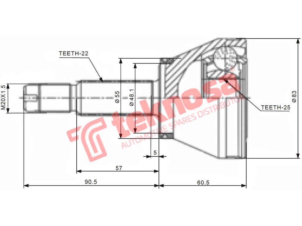 Fi5911 Outer Cv Joint Fiat Uno 1400 Turbo 146A8 1990-1998