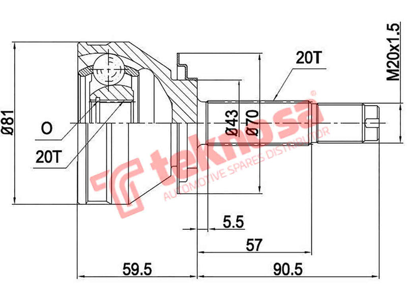Fi5912 Outer Cv Joint Fiat 128 1100 1300 Rally Uno Cento Fire Mia