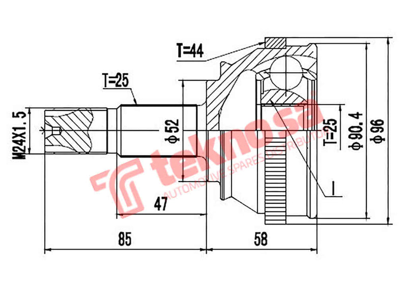 Outer Cv Joint Alfa Romeo 155 1992-1997 2.0 Twin Spark Ar67204 Fi