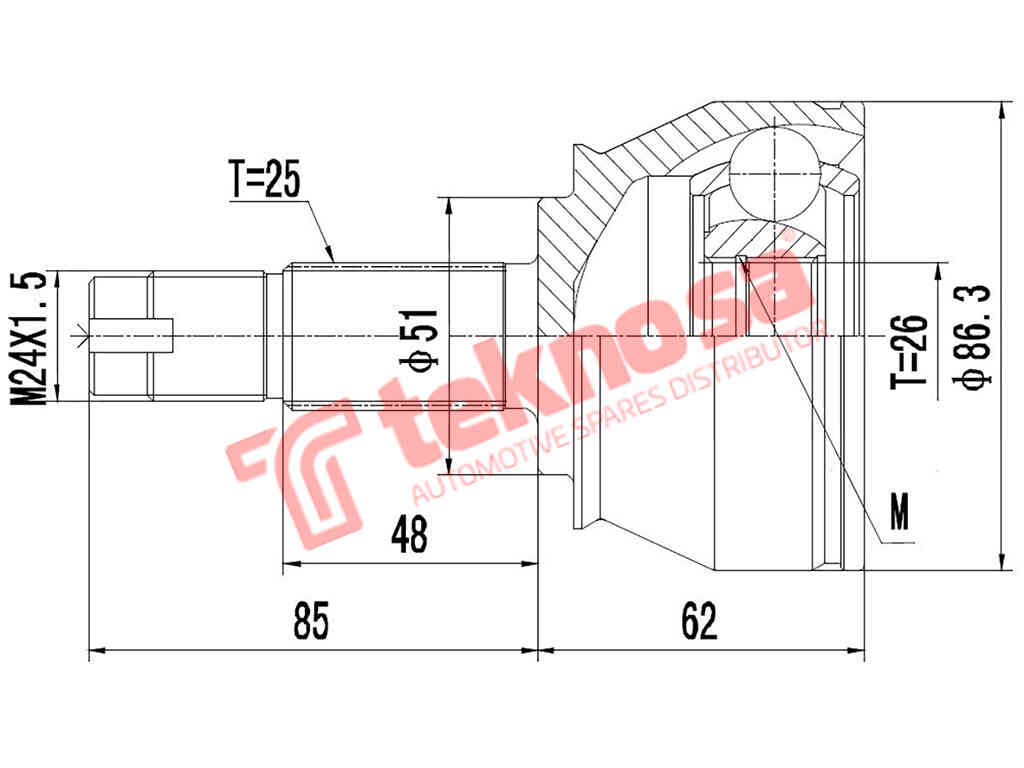 Fi5940 Outer Cv Joint Alfa 147 1.9 Jtd M-Jet 937A2 937A5 2004-201