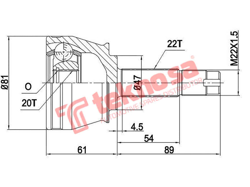 Outer Cv Joint Fiat Palio 1.2 1996-2012 Siena 1997- Fi7018
