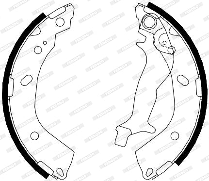 Brake Shoes Hyundai Getz 1.3,1.4,1.6, Hyundai I10 1.1,1.2 (2003 ) Front Solidb4083 Ferodo