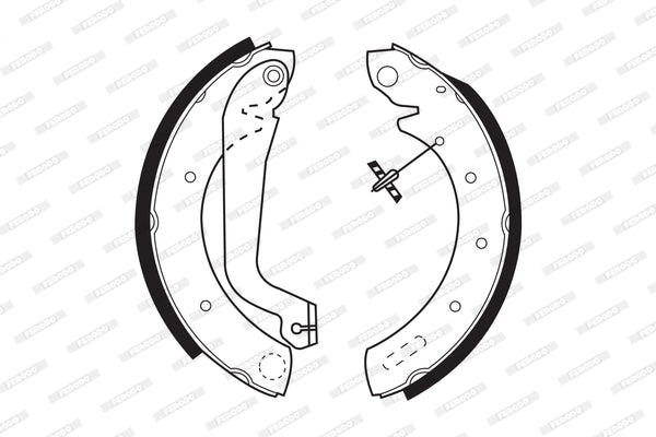 Brake Shoes Isuzu Kb200I,Kb220I,250280,300 99 04 Mitsubishi Colt 2.0,Hiline,2.4,2.8,Clubcab,Nissan Hardbody,Np300,Toyota Hilux Front Solidb517 Ferodo