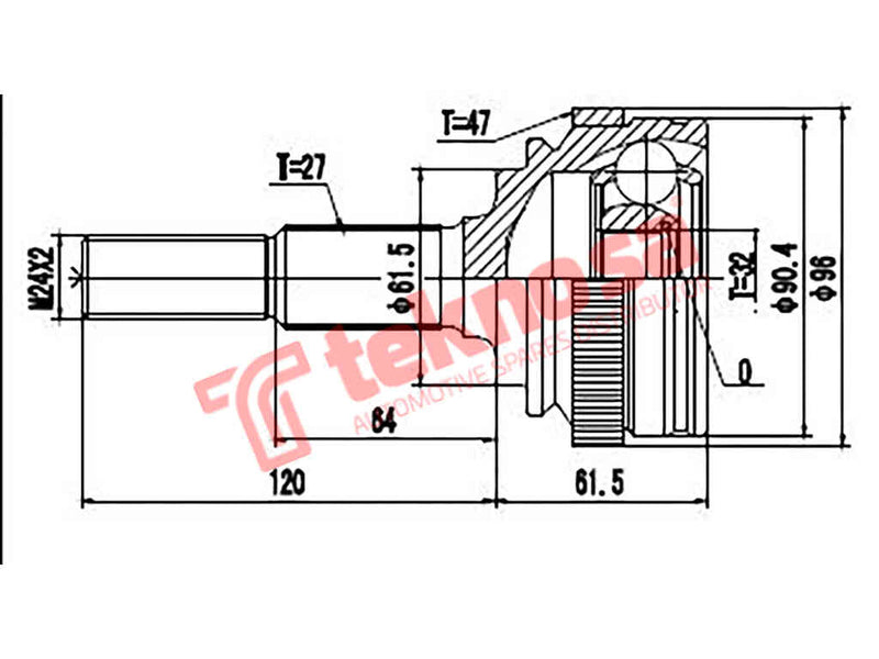 Outer Cv Joint Chev Cruze 1.4 2013- 1.6 2009- 1.8 2009- 2.0D Cadi