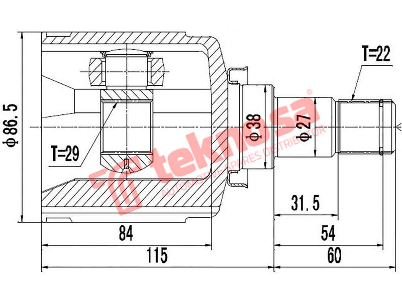 Inner Cv Joint Chev Aveo 1.5 2005- 1.6 2006- Gm4001