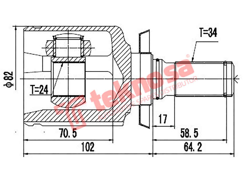 Inner Cv Joint Opel Mokka 1.4 Ecotec 2012- Mokka X 2016- GM8030