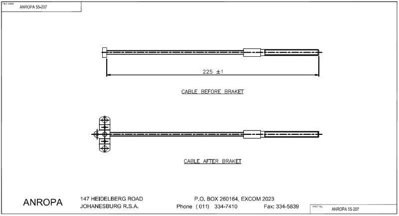 Hand Brake Cable B23 86-All Mazda B1800