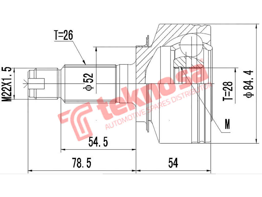 Outer Cv Joint Honda Fit 1.3 2001- Honda Jazz Mk Ii Mk Iii 2002- HO3003