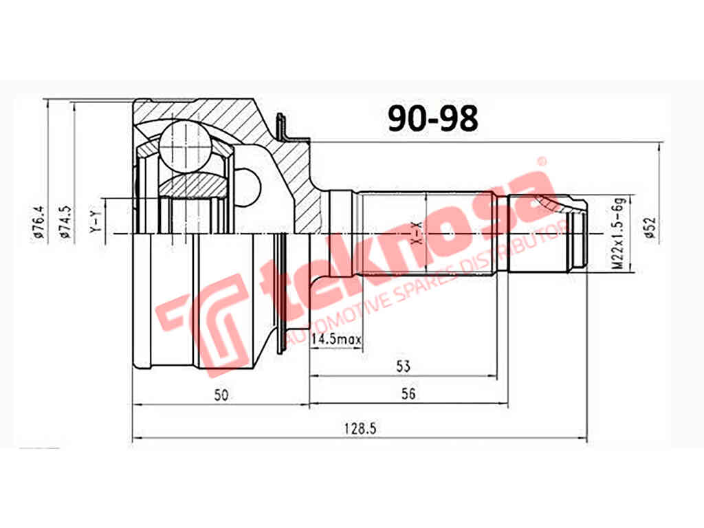 Ho3008 Outer Cv Joint Honda Jazz 3 1.2 V-Tec 1.5I V-Tec 2015-