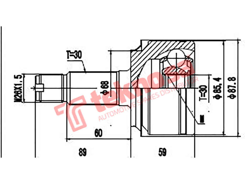 Outer Cv Joint Honda Accord 2008-2015 2.0 Ivtec Mk Iii HO3011