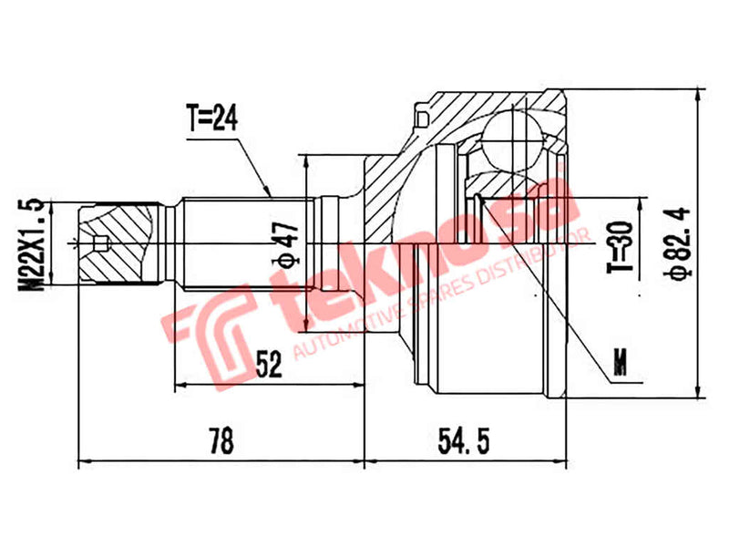 Outer Cv Joint Honda Prelude Mk Iii 1984-1987 1.8 Et2 HO5915
