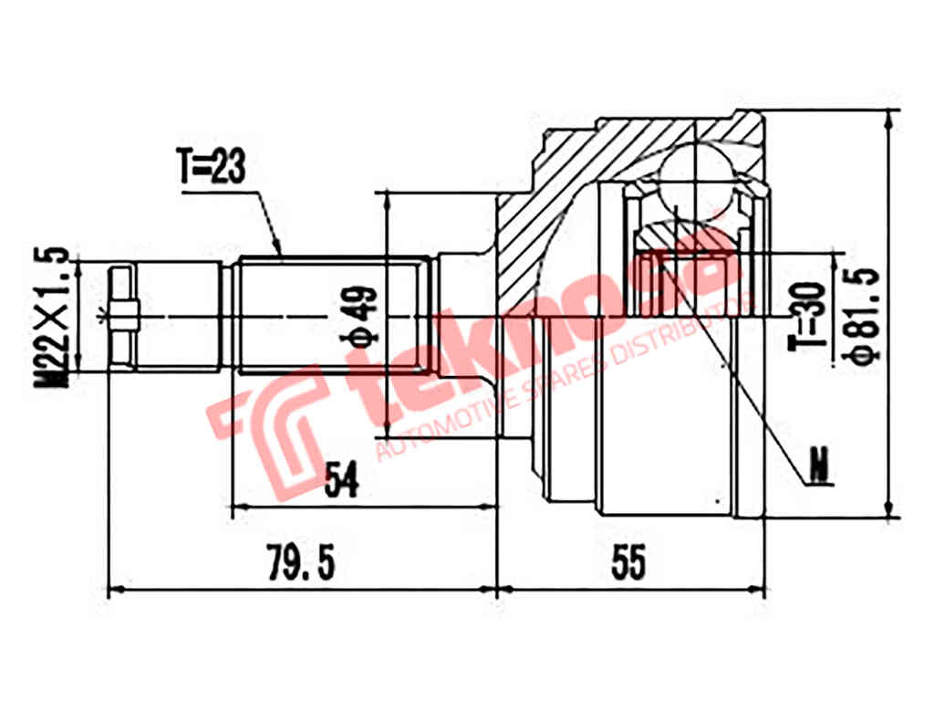 Ho5918 Outer Cv Joint Honda 130 150 150I Ev Ew2 Ew3 1984-1989