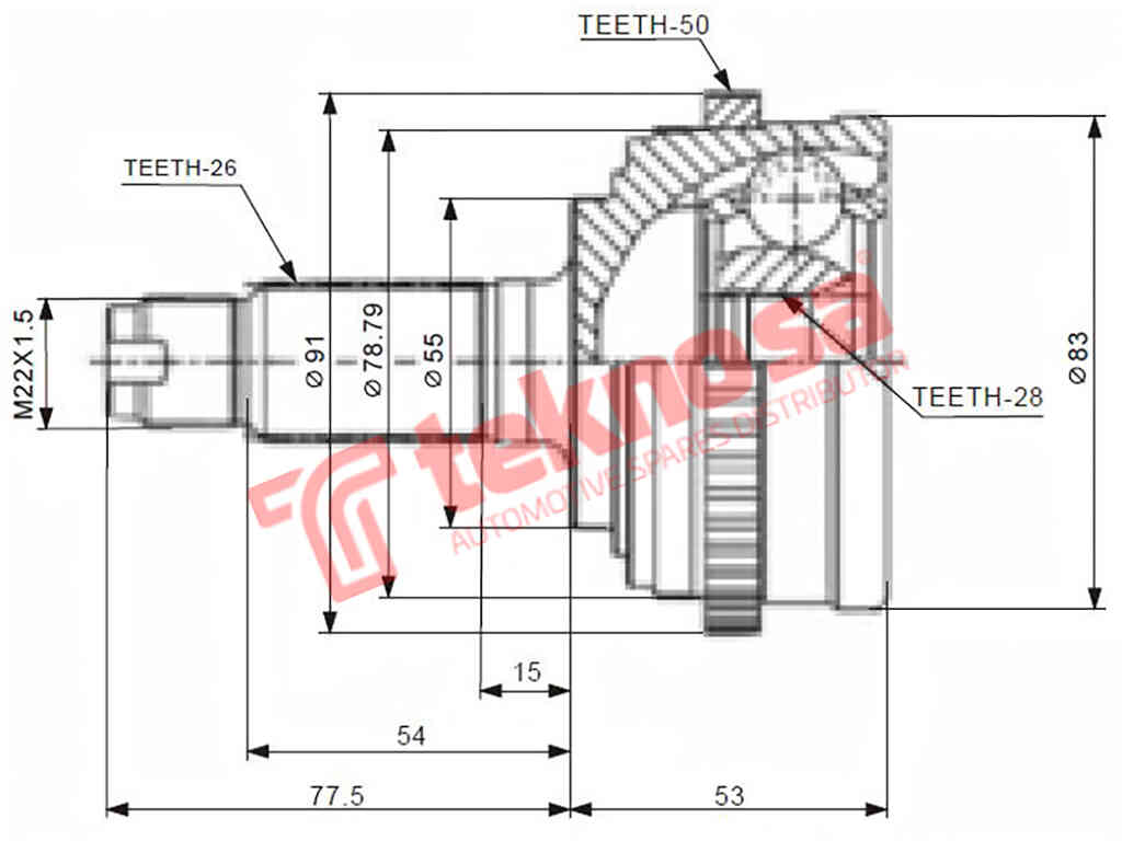 Ho5955A Outer Cv Joint Honda Ballade 1500 Civic 1.4 1.5 1.6 1995-