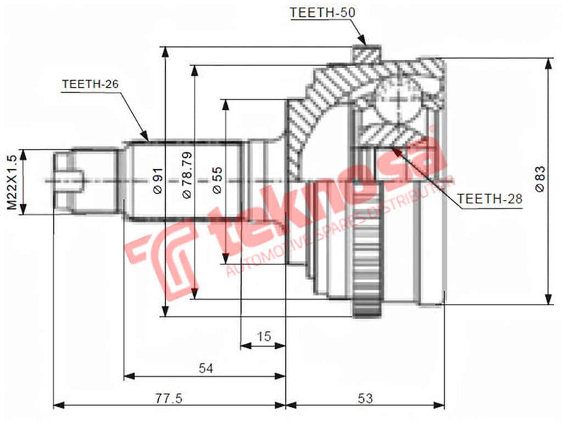 Ho5955A Outer Cv Joint Honda Ballade 1500 Civic 1.4 1.5 1.6 1995-