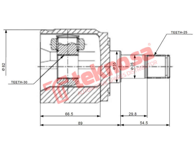 Ho6423 Inner Cv Joint Honda Ballade 1300 1.5Cvcc 1.5 Eu4 Ew2 D15B
