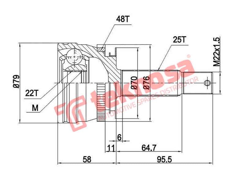 Hy3003A Outer Cv Joint Hyundai Accent 3 1.6 Accent 4 1.6 Kia Rio
