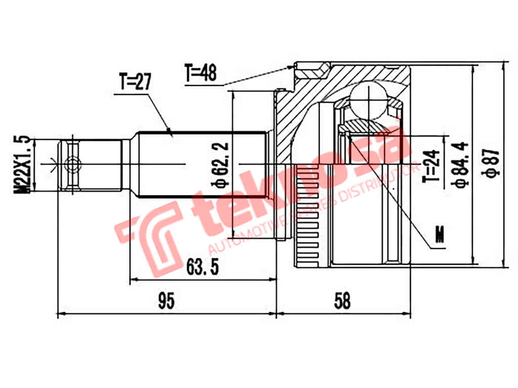 Hy3045A Outer Cv Joint Hyundai Ix35 2.0 4X2 G4Kd 2010- Kia Sporta