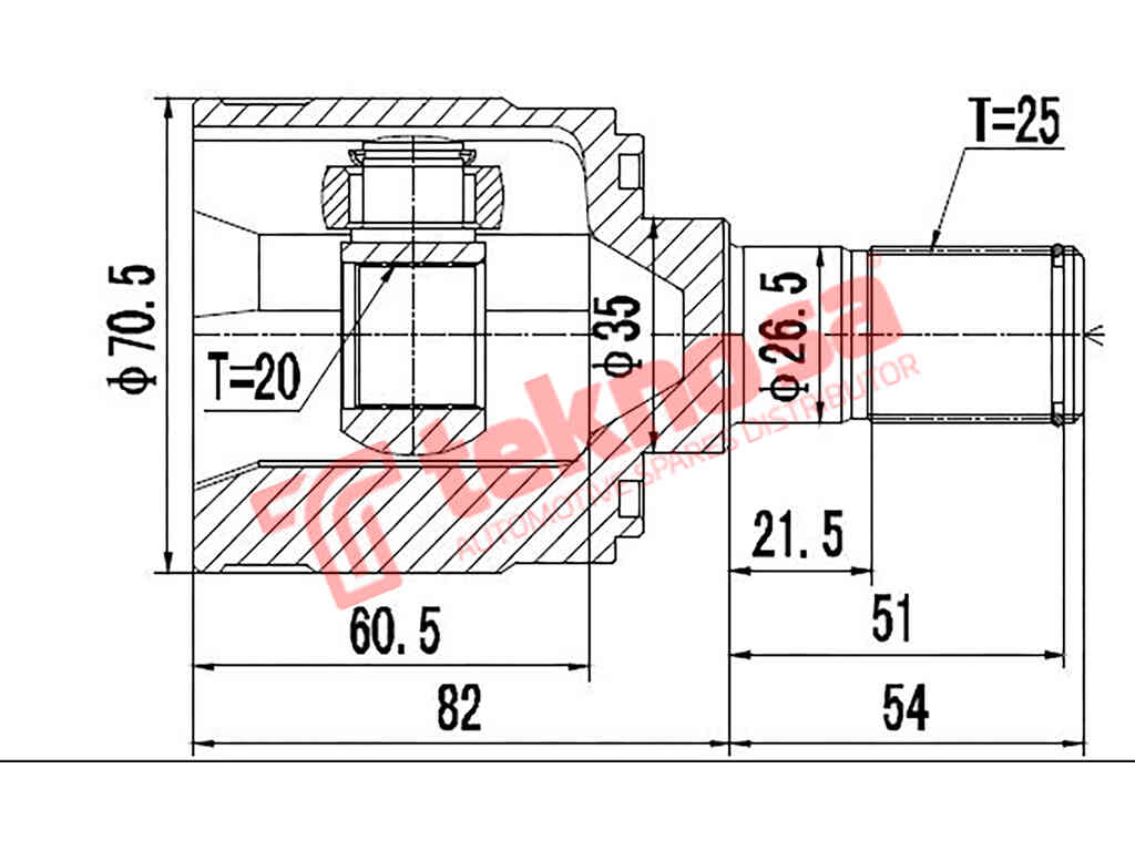 Hy4011 Inner Cv Joint Kia Picanto 1.1 G4Hg Picanto 2 1.0 G3La Pia