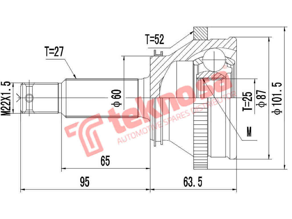 Hy5714 Outer Cv Joint Hyundai Santa Fe 2.7I V6 Trajet 2.7I V6 G6B