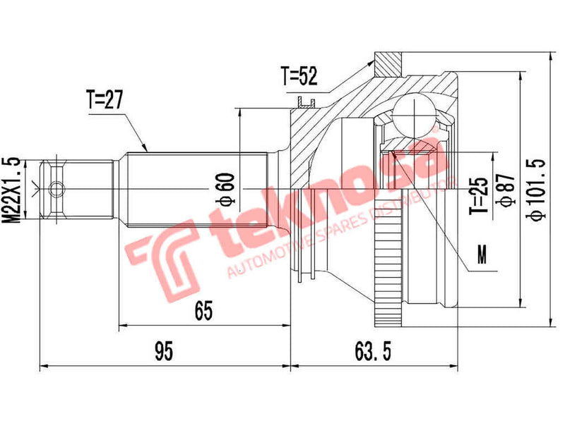 Hy5714 Outer Cv Joint Hyundai Santa Fe 2.7I V6 Trajet 2.7I V6 G6B