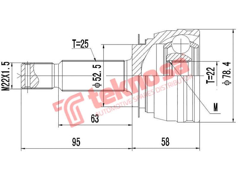 Hy7007 Outer Cv Joint Hyundai Getz 1.3 G4Ea Getz 1.4 G4Ee 2003-20