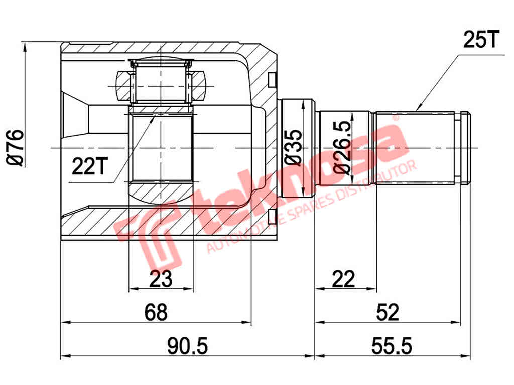 Inner Outer Cv Joint Kia Rio Ii (05-11), Hyundai Accent 1.4, 1.6 (2011-)