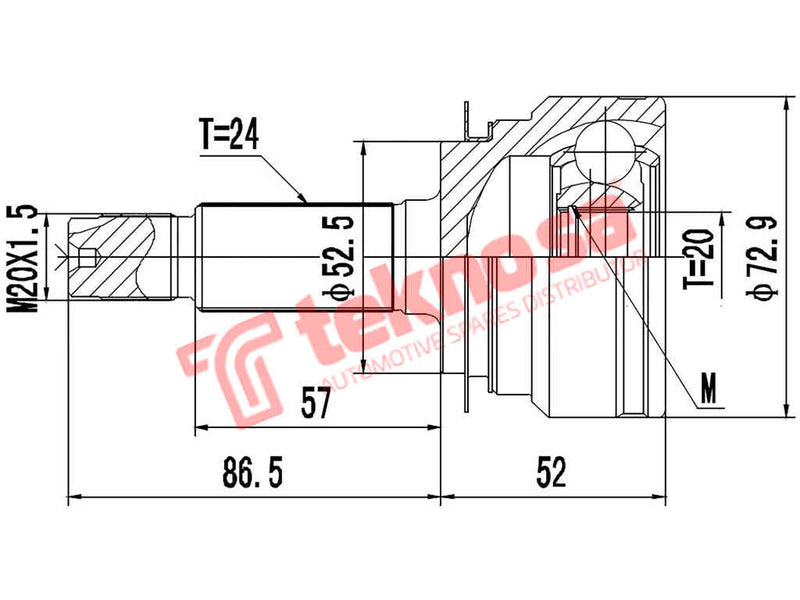 Ka7009A Outer Cv Joint Kia Picanto 1.1 G4Hg 2004-2011 Picanto 1.0