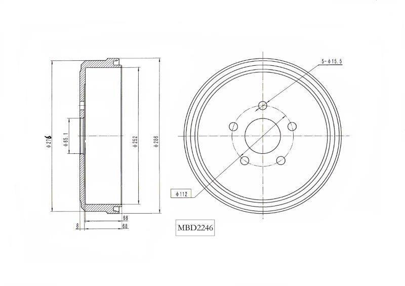 Brake Drum -Vw Motopart (Mbd2246) - Modern Auto Parts 