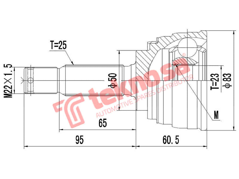 Mi5912 Outer Cv Joint Mitsubishi Tredia 1.8Sl 4G62 Hyundai Elantr