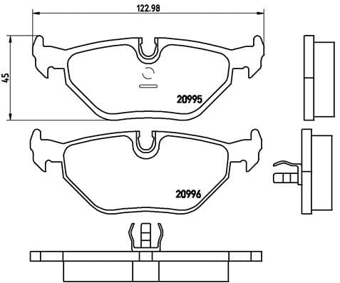 I-Brembo Brake Pads Rear Bmw 3/5/7Series ( Set Lh&amp;Rh) (P06011)