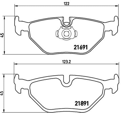 Brembo Brake Pads Rear Bmw 3/5/7 ( Set Lh&Rh) (P06023)