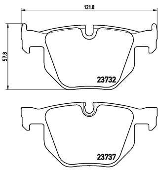 Brembo Brake Pads Rear Bmw 5 E60 ( Set Lh&Rh) (P06033)