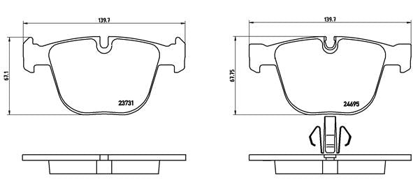 Brembo Brake Pads Rear Bmw 5 Gt F07/F01/ ( Set Lh&Rh) (P06053)