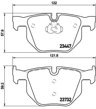 Brembo Brake Pads Rear Bmw X5 3.0Si E70 ( Set Lh&Rh) (P06056)