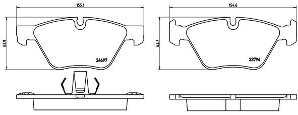 Brembo Brake Pads Front Bmw 5 F10/F11 ( Set Lh&Rh) (P06060)