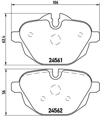 Brembo Brake Pads Rear Bmw 5 F10/G30/F11 ( Set Lh&Rh) (P06064)