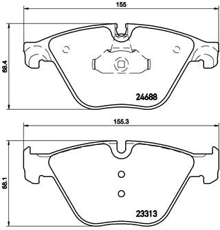 Brembo Brake Pads Front Bmw 5/7 ( Set Lh&Rh) (P06074)